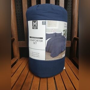 Member's Mark Down Alternative 3pc Comforter Set Full Queen - Navy